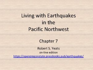 Living with Earthquakes in the Pacific Northwest Chapter