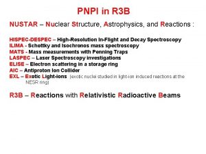 PNPI in R 3 B NUSTAR Nuclear Structure