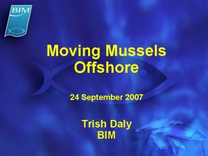 Moving Mussels Offshore 24 September 2007 Trish Daly