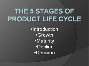 5 stages of product life cycle