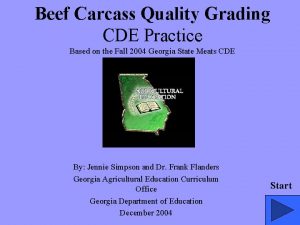 Beef Carcass Quality Grading CDE Practice Based on