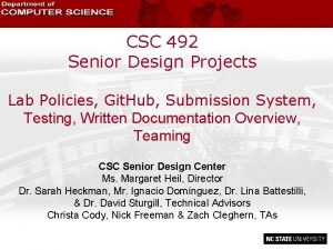 CSC 492 Senior Design Projects Lab Policies Git