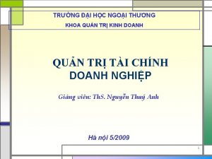 TRNG I HC NGOI THNG KHOA QUN TR