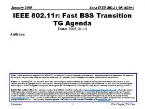 January 2005 doc IEEE 802 11 051629 r