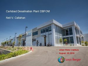 Claude Bud Lewis Desalination Plant Carlsbad Desalination Plant