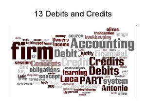 13 Debits and Credits Pa Introduction to Debits