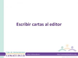 Escribir cartas al editor Qu es una carta