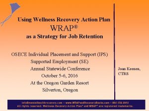 Using Wellness Recovery Action Plan WRAP as a