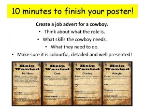 10 minutes to finish your poster Create a