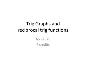 Trig Graphs and reciprocal trig functions AS 91575