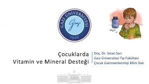 ocuklarda Vitamin ve Mineral Destei Do Dr Sinan