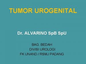 TUMOR UROGENITAL Dr ALVARINO Sp B Sp U