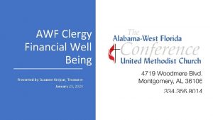 AWF Clergy Financial Well Being Presented by Suzanne