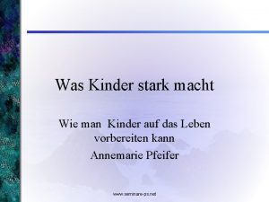 Parentalisierung von kindern Parentalisierung von kindern