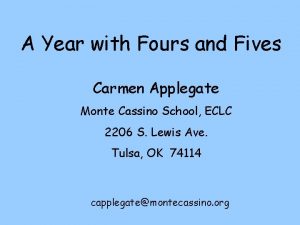 A Year with Fours and Fives Carmen Applegate