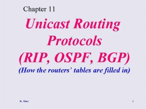 Chapter 11 Unicast Routing Protocols RIP OSPF BGP