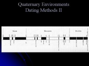 Quaternary Environments Dating Methods II Paleomagnetism T Major