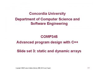Concordia University Department of Computer Science and Software