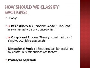 4 Ways Basic Discrete Emotions Model Emotions are