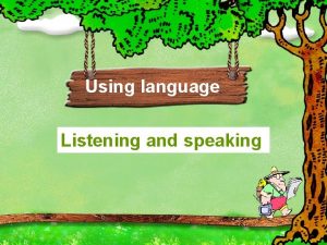 Using language Listening and speaking First listening Listen