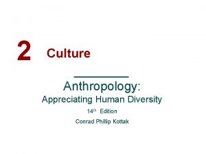 2 Culture Anthropology Appreciating Human Diversity 14 th