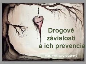 Drogov zvislosti a ich prevencia Mgr Monika Grajzeov