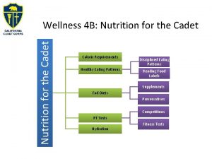 Nutrition for the Cadet Wellness 4 B Nutrition