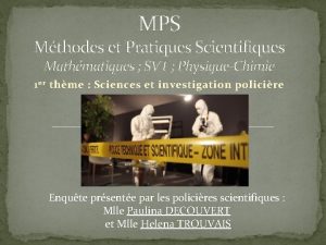 MPS Mthodes et Pratiques Scientifiques Mathmatiques SVT PhysiqueChimie