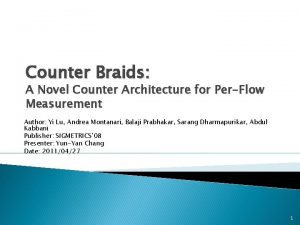 Counter Braids A Novel Counter Architecture for PerFlow