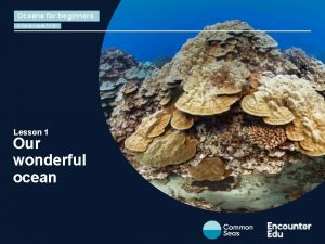 Oceans for beginners XCurric Ages 11 14 Lesson