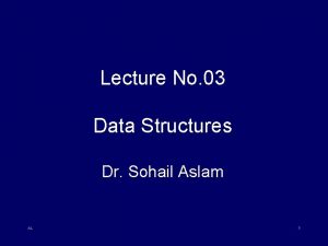 Lecture No 03 Data Structures Dr Sohail Aslam