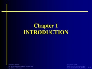 Chapter 1 INTRODUCTION CRIMINALISTICS An Introduction to Forensic