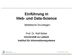 Einfhrung in Web und DataScience Statistische Grundlagen Prof