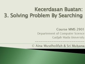 Solving problem by searching