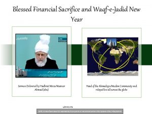 Blessed Financial Sacrifice and WaqfeJadid New Year Sermon