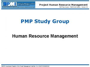 Project Human Resource Management PMP Prep Course PMBOK