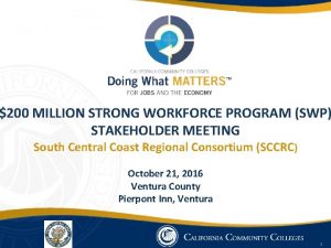 200 MILLION STRONG WORKFORCE PROGRAM SWP STAKEHOLDER MEETING