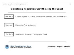 Visualizing Population Growth Along the Coast 1 Visualizing