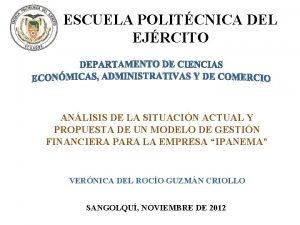 ESCUELA POLITCNICA DEL EJRCITO ANLISIS DE LA SITUACIN