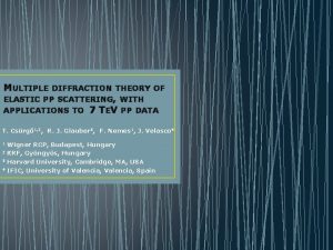 MULTIPLE DIFFRACTION THEORY OF ELASTIC PP SCATTERING WITH