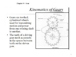 Chapter 4 Gear 1 Two meshing gears transmitting