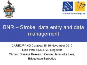 BNR Stroke data entry and data management CARECPAHO