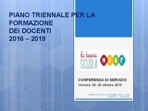 PIANO TRIENNALE PER LA FORMAZIONE DEI DOCENTI 2016