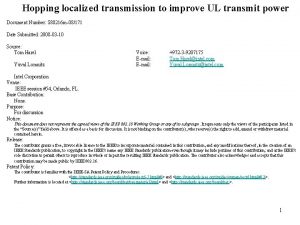 Hopping localized transmission to improve UL transmit power