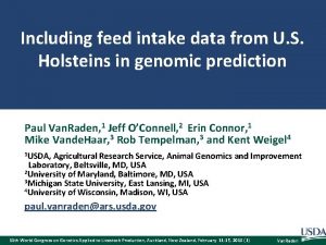 Including feed intake data from U S Holsteins