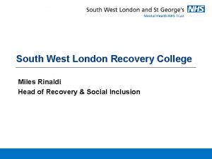 West london recovery college