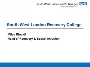 West london recovery college West london recovery college