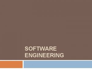 SOFTWARE ENGINEERING Revision Non Functional Requirements Revision Non