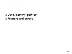 r Data memory pointer r Pointers and arrays