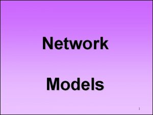 Network Models 1 Context Mathematical programming Linear programming